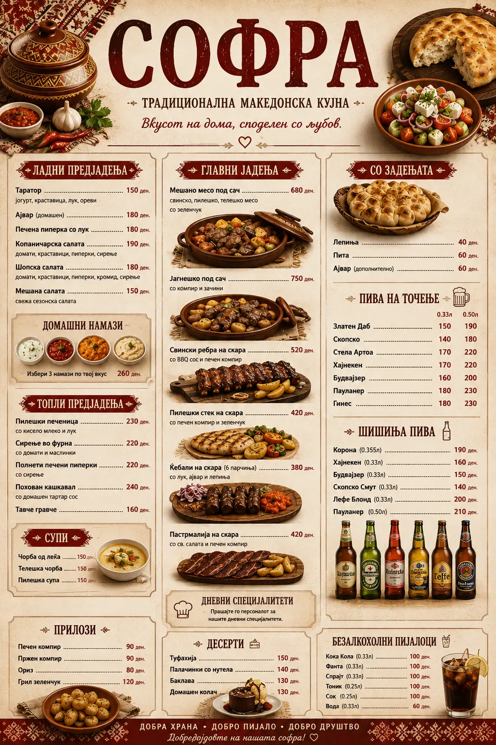 sofra menu